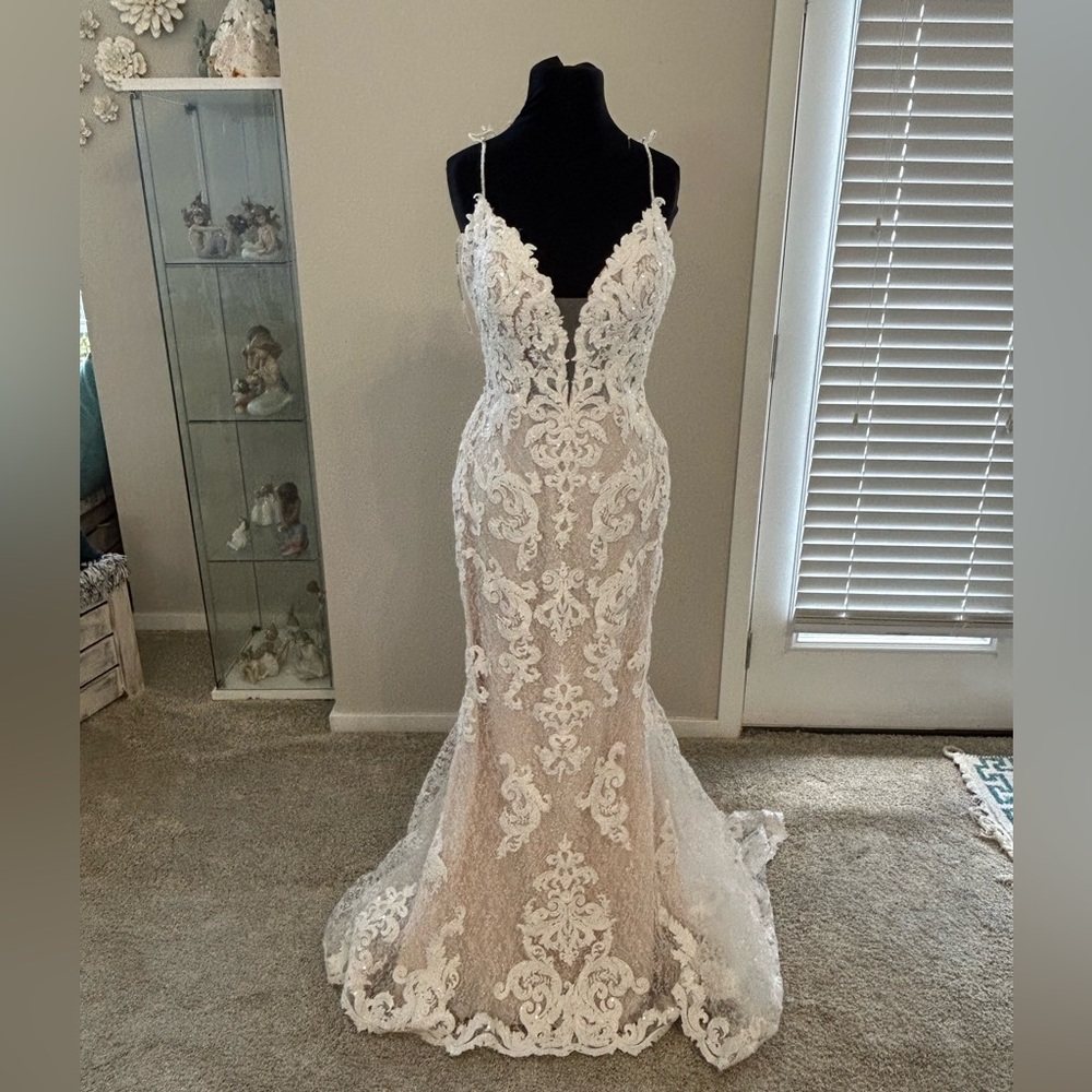 Maggie Sottero Lace Wedding Dress in Cream and White